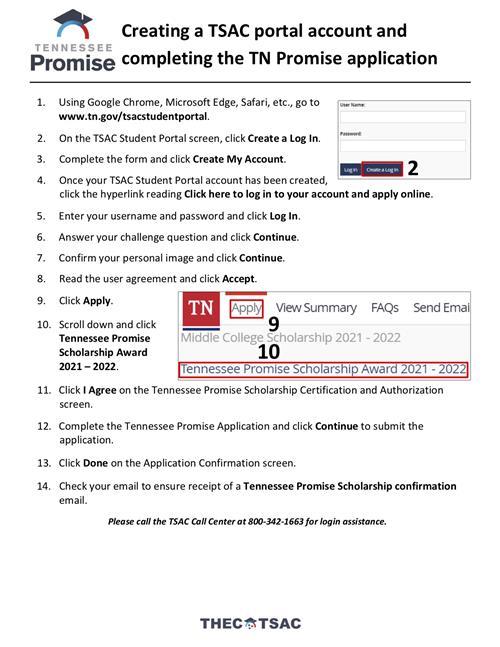 Directions for TSAC Portal Account 